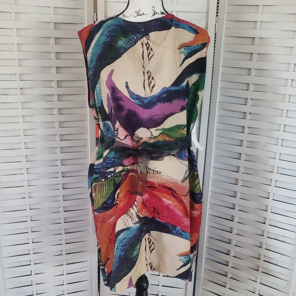 3 Potato Multicolor Abstract Print Sleeveless Dress Size M